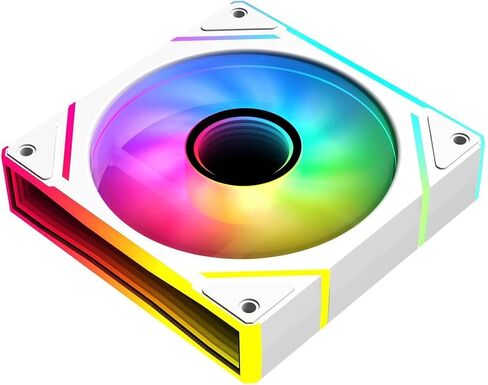 SAMA YF1203 Reverse PC Fan 120mm ARGB Case Cooler Fan,Infinity Mirror - PWM - Single Pack White in Saudi Arabia