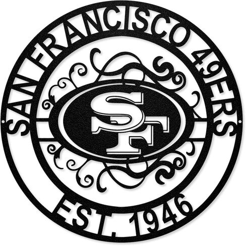 NFL San Francisco 49ers Laser Cut Metal Sign,Black in Saudi Arabia