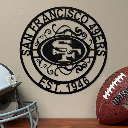 NFL San Francisco 49ers Laser Cut Metal Sign,Black in Saudi Arabia