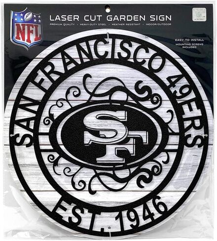 NFL San Francisco 49ers Laser Cut Metal Sign,Black in Saudi Arabia