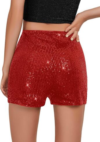 CharmWM Girls Sequin Shorts Elastic Straight Leg Sparkly Glitter Party High Waist Shorts 5-14 Years in Saudi Arabia