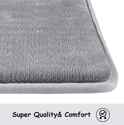 WPM WORLD PRODUCTS MART Black Memory Foam Bath Mat-Incredibly Soft and Absorbent Rug, Cozy Velvet Non-Slip Mats Use for Kitchen or Bathroom (17 Inch x 24 Inch, Black) in Saudi Arabia