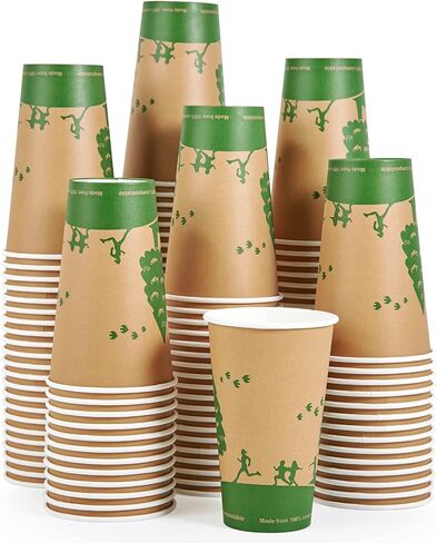 ECOLipak 240 Count 12 oz Compostable Paper Cups, Biodegradable Disposable Paper Coffee Cups with PLA Lined, Eco-friendly Hot Paper Cups for Party, Picnic,Travel,and Events in Saudi Arabia