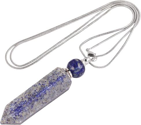 TUMBEELLUWA Essential Oil Diffuser Aromatherapy Stone Pendant Necklace for Unisex,Healing Crystal Point Gemstone Necklace for Women and Men, Fluorite Stone in Saudi Arabia