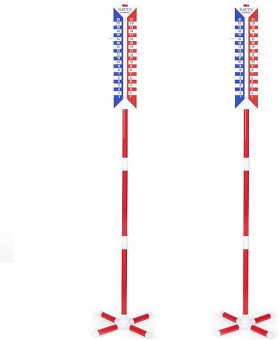 Play Platoon Cornhole Scoreboard Vertical Score Keeper Board & Accessories 4 Magnets, 4 Clothes Pin, PVC Tower Stand & Carry Bag Holder for Professional Corn Hole Bag Tournament in Saudi Arabia