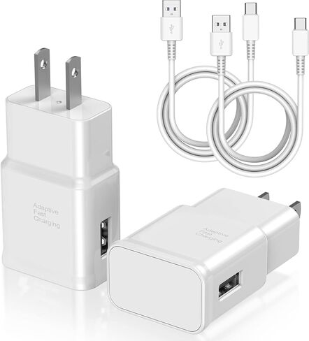 Type C Charger Fast Charging, 3Pack USB C Android Phone Wall Charger Block & 6ft Charge Cable Cord, for Samsung Galaxy S10 Plus/ S10e/ S9/ S8 (PLUS, Active), S22/ S21/ S20 (Ultra/ +), Note 10 9 8 in Kuwait
