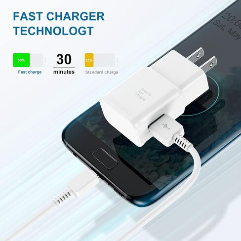 Type C Charger Fast Charging, 3Pack USB C Android Phone Wall Charger Block & 6ft Charge Cable Cord, for Samsung Galaxy S10 Plus/ S10e/ S9/ S8 (PLUS, Active), S22/ S21/ S20 (Ultra/ +), Note 10 9 8 in Kuwait