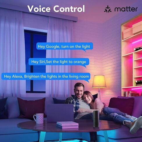 PARTPHONER Matter Smart LED Light Bulb Work with Google Home/Alexa/Apple Home/SmartThings/Siri, A19 E26 800LM Color Changing Light Bulb with Music Sync, Smart Home Integration, 2.4Ghz WiFi 2 Pack in Saudi Arabia