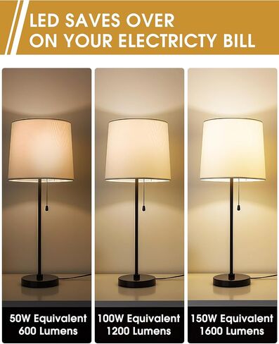 DORESshop 3 Way Light Bulbs, 3 Way LED Light Bulbs 50 100 150W Equivalent, A19 LED Light Bulbs, Three Way Light Bulbs E26 Medium Base, Soft White 3000K, 600lm-1200lm-1600lm, 2Pack in Saudi Arabia