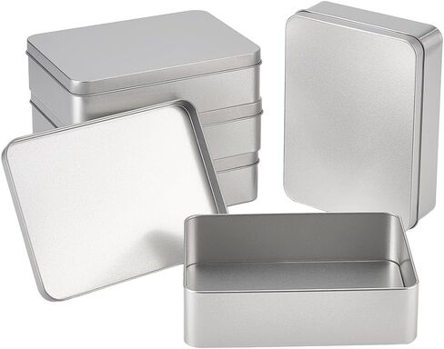 OLYCRAFT 5pcs Rectangular Tin Box Metal Tin Box with Lids Tinplate Boxes Mini Portable Box Containers for Beads Jewelry Storage Matte Gold Color 6.0x4.4x1.6 Inch in Saudi Arabia