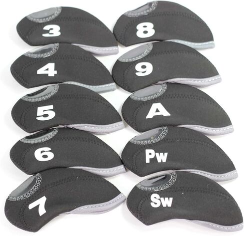 11pcs/Set Neoprene Iron Headcover Set with Large No. for All Brands Callaway,Ping,Taylormade,Cobra Etc. in Kuwait
