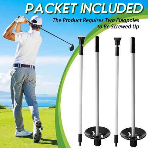 Set of 3 Golf Putting Green Flagstick Flag Stick for Yard Portable Fiberglass 2-Section Golf Pole Pin Flagpole Mini Golf Set for Chipping Greens Practice Golf Course Backyard Indoor Outdoors, 3 Feet in Saudi Arabia