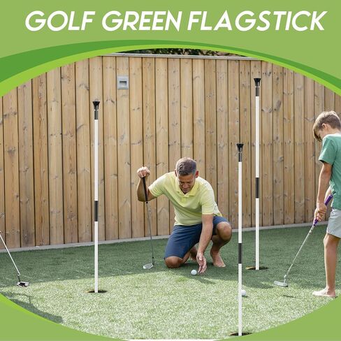 Set of 3 Golf Putting Green Flagstick Flag Stick for Yard Portable Fiberglass 2-Section Golf Pole Pin Flagpole Mini Golf Set for Chipping Greens Practice Golf Course Backyard Indoor Outdoors, 3 Feet in Saudi Arabia