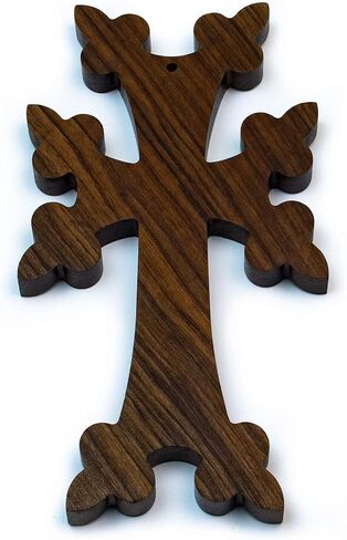 Wooden Wall Cross with Ornaments best Armenian Handmade gift souvenir (brown) in Saudi Arabia