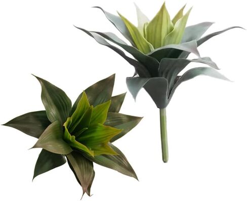 Artificial Agave Plant Artificial Plants Fake Agave Succulent Plant UV Resistant Fake Agave Plants for Home Office Store Decoration (White Green, 2PCS) in Saudi Arabia
