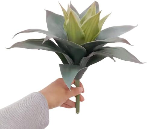 Artificial Agave Plant Artificial Plants Fake Agave Succulent Plant UV Resistant Fake Agave Plants for Home Office Store Decoration (White Green, 2PCS) in Saudi Arabia