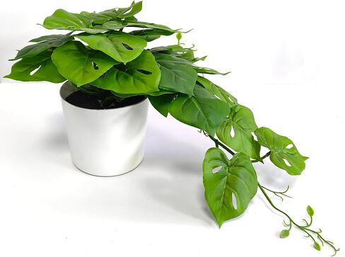 Fake Plants Artificial Plants with Pot 20" Realistic Faux Palm Leaf Plants Artificial Vine Plant Indoor Large Desk Plants for Aesthetic Home Living Room Wall Office Outdoor Decor (Light Green) in Saudi Arabia