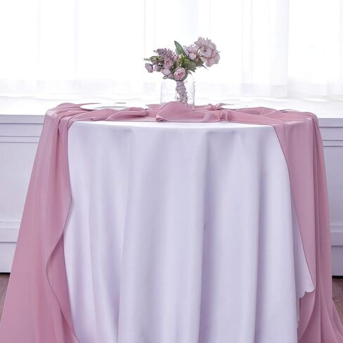 yuhx 2 حزمة مفرش طاولة شيفون بطول 29 × 120 بوصة، مفارش طاولة زفاف باللون الأزرق الفاتح، ديكور زفاف رومانسي وديكورات الحفلات (أزرق فاتح، عبوتان) in Kuwait