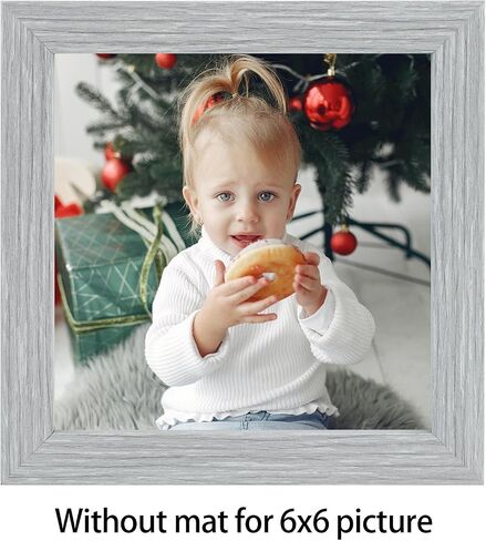 Golden State Art, 6x6 Black Photo Frame-Display Photos 4x4 with White Mat or 6x6 without Mat - Solid Wood, Real Glass, Set of 4 (Wall Display) in Saudi Arabia