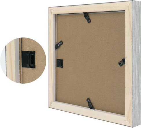 Golden State Art, 6x6 Black Photo Frame-Display Photos 4x4 with White Mat or 6x6 without Mat - Solid Wood, Real Glass, Set of 4 (Wall Display) in Saudi Arabia