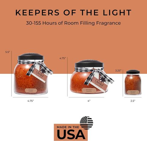 A Cheerful Giver - Nutmeg & Spice - 34oz Papa Scented Candle Jar with Lid - Keepers of The Light - 155 Hours of Burn Time, Gift for Women, Brown in Saudi Arabia