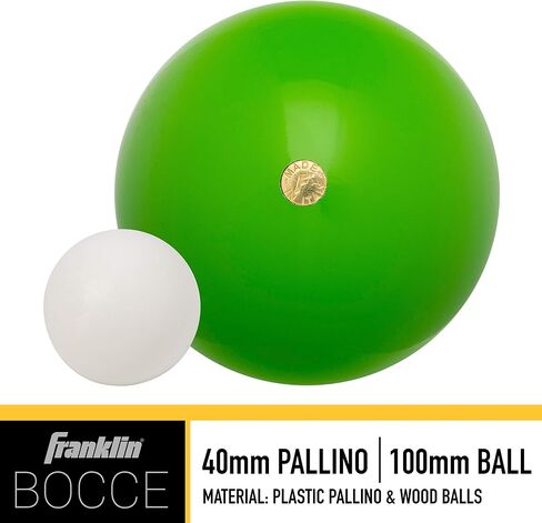 Franklin Sports Bocce Ball Set — 8 Wooden Bocce Balls and 1 Pallino — Beach, Backyard Lawn or Outdoor Party Game - Made in Italy in Saudi Arabia