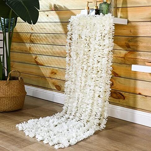 6.5 Feet Wisteria Garland Flower Garlands Faux Wall Flowers Vine Flower Backdrop Flowers Hanging for Wall Arch Garden Home Wedding Decor (Milky White, 60 Packs) in Saudi Arabia