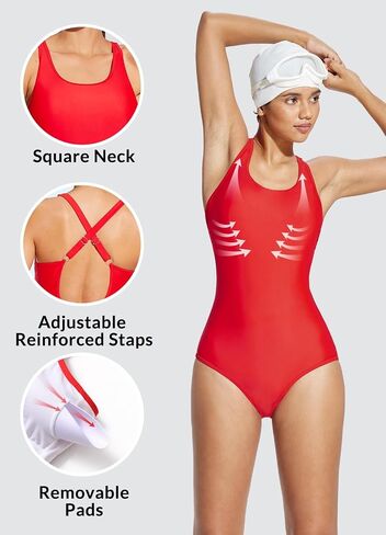 BALEAF Women's Lycra Athletic One Piece Swimsuits Durable Training Open Back Racing Bathing Suit Girs Swimwear in Saudi Arabia