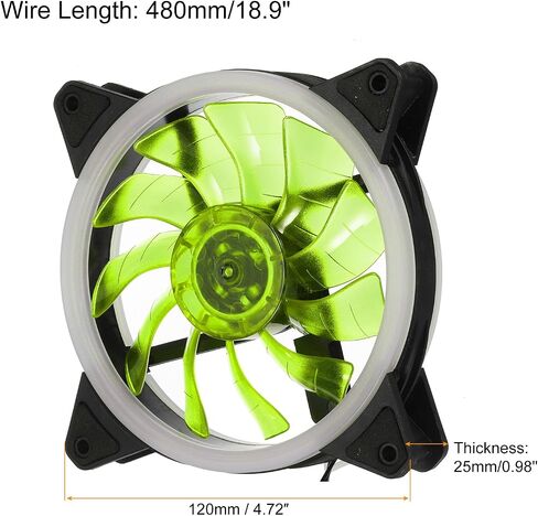 MECCANIXITY 3Pcs RGB Computer Case Fan 600-1200RPM 120mm 3-4 Pin Red LED Silent Cooling 15 LED 12V for Desktop Computer Radiators with Rubber Pads 12 Screws in Saudi Arabia
