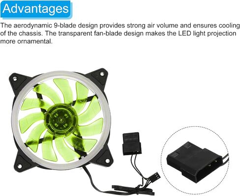 MECCANIXITY 3Pcs RGB Computer Case Fan 600-1200RPM 120mm 3-4 Pin Red LED Silent Cooling 15 LED 12V for Desktop Computer Radiators with Rubber Pads 12 Screws in Saudi Arabia