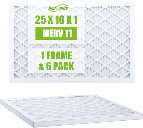 فلتر هواء Housmile 20x20x1، MERV 11، MPR 1000، إطار بلاستيكي أبيض ABS فريد من نوعه، متين وسهل الاستبدال، غبار أساسي نظيف للمعيشة، 6 عبوات (الحجم الدقيق: 19.6 بوصة × 19.6 بوصة × 0.9 بوصة) in Kuwait