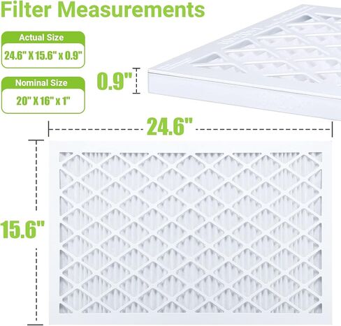فلتر هواء Housmile 20x20x1، MERV 11، MPR 1000، إطار بلاستيكي أبيض ABS فريد من نوعه، متين وسهل الاستبدال، غبار أساسي نظيف للمعيشة، 6 عبوات (الحجم الدقيق: 19.6 بوصة × 19.6 بوصة × 0.9 بوصة) in Kuwait