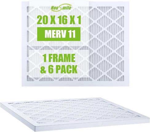 فلتر هواء Housmile 20x20x1، MERV 11، MPR 1000، إطار بلاستيكي أبيض ABS فريد من نوعه، متين وسهل الاستبدال، غبار أساسي نظيف للمعيشة، 6 عبوات (الحجم الدقيق: 19.6 بوصة × 19.6 بوصة × 0.9 بوصة) in Kuwait
