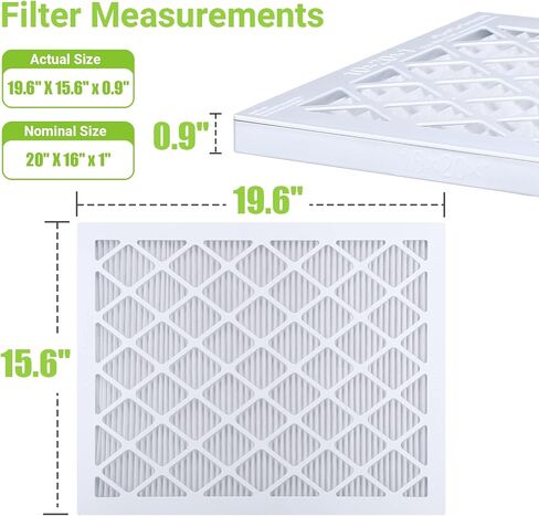 فلتر هواء Housmile 20x20x1، MERV 11، MPR 1000، إطار بلاستيكي أبيض ABS فريد من نوعه، متين وسهل الاستبدال، غبار أساسي نظيف للمعيشة، 6 عبوات (الحجم الدقيق: 19.6 بوصة × 19.6 بوصة × 0.9 بوصة) in Kuwait