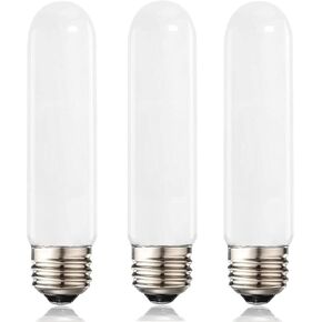 XININSUN T10 led bulb, Dimmable T10 frosted led light bulbs,8W Led tube bulbs, 60-75 Watt Equivalent,2700K Warm White,E26 Base Bulb for Desk Lamp,bathroom,Cabinet Display...milk white-3 Pack