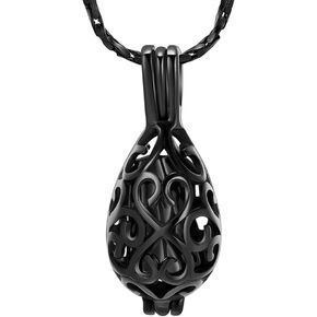 Cremation Urn Memorial Pendant Necklace with Hollow Urn Cremation Jewelry for Ashes Teardrop Keepsake Necklace Memorial Cremation Gift for Human Gift for Loss of Loved One