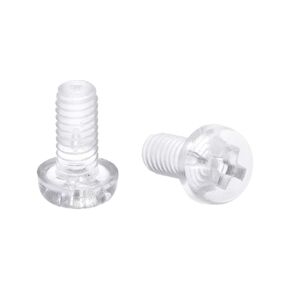 uxcell M4x8mm Plastic Screws PC Transparent Acrylic Phillips Cross Pan Hand Tighten Screw 50Pcs