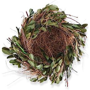 K&K Interiors 13850A 5.5 Inch Boxwood & Grass Nest, Brown