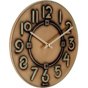 Bulova C3333 Frank Lloyd Wright Exhibition Wall Clock, Antique Bronze Metallic Finish