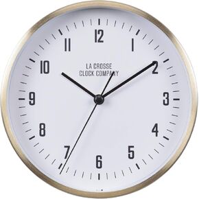 La Crosse Clock 404-3715B 6-inch Wells Brass-finish Metal Wall/Table Quartz Clock