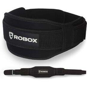ROBOX Weight Lifting Belt, Gym, Back Support, Bodybuilding, Fitness, Training, Lumbar Support, Neoprene Workout Belt for Men and Women