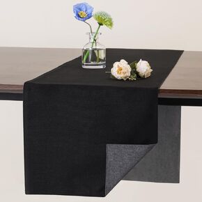 Table Runner, Farmhouse Style Table Runner Non-Slip Heatproof Table Runner Machine Washable and Easy Care 72inch Faux Linen Table Runner, Indoor for Home Party Table Runner (Light Grey-Grey)
