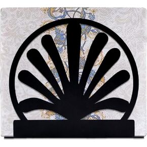 Napkin Holder for Table, Modern Metal Black Napkin Stand for Kitchen Dining Tables, Tabletop Napkin Dispenser, Ideal for Kitchen Counter, Dining Table Decor (Leaf)