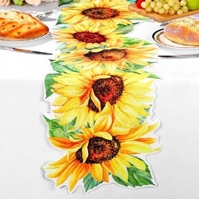 Spring Summer Sunflower Table Runner 13 x 70 Inch Rustic Soft Sunflower Table Cloth Kitchen Dining Table Centerpieces Decoration for Farmhouse Home Indoor Outdoor Holiday Party Floral Decor