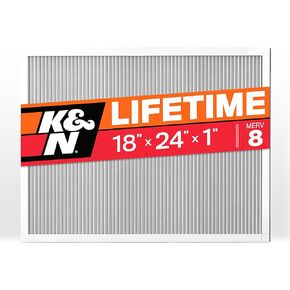 K&N 18X24X1 HVAC Furnace Air Filter, Lasts a Lifetime, Washable, Merv 8, the Last HVAC Filter You Will Ever Buy, Breathe Safely at Home or in the Office, HVC-8-11824