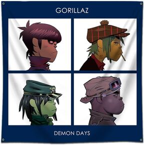 ENMOON Gorillazs (Demon Days) Album Flag Tapestry College Dorm Man Cave Home Bedroon Wall Decoration in Kuwait