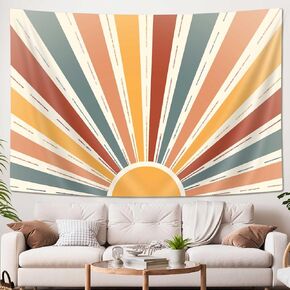 SAOLUIS Sun Tapestry, Vintage Sun Tapestry Wall Hanging Boho Sun Sunrise Tapestry, Soft Abstract Art Wall Tapestry For Dorm Bedroom Living Room Home Decor 60X40 Inch