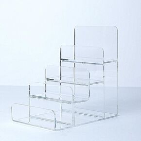 Acrylic Wallet Display Stand Purse Handbag Organizer, Clear Jewelry Riser Display Stand Purse Display Rack, Acrylic Display Shelf for Cosmetic Perfume Jewelry Sunglasses Handbag (6 Tier)