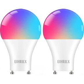 OHLUX GU24 Smart Light Bulbs Compatible with Alexa, 10W 900LM Super Bright, RGBCW Color Changing GU24 LED Bulb, 120V 100W Halogen Replacement, 2Pack