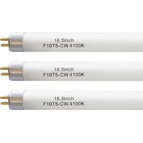 F10T5-CW 16" 4100K Fluorescent Linear Light Bulb,T5 10W Cool White Bulbs Replacement for Jasco,Philips,G5 Miniature Bipin Base(3 Pack)